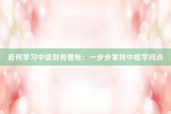 若何学习中级财务管帐：一步步掌持中枢学问点